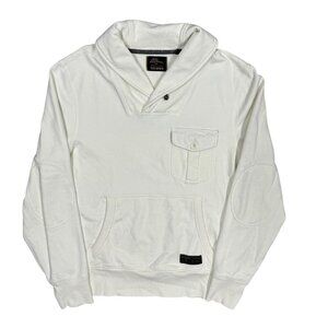LL Bean Todd Snyder Shawl Collar Sweatshirt Organic Cotton White Small